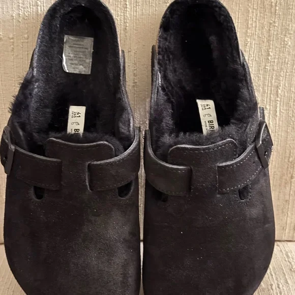 Birkenstock Boston Genuine Shearling Lined Clog -Black Size 41.  Almost new - Picture 8 of 8